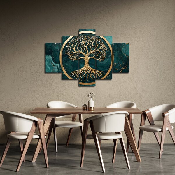 Slika – Zlatno drvo života u mramoru (150x105 cm)