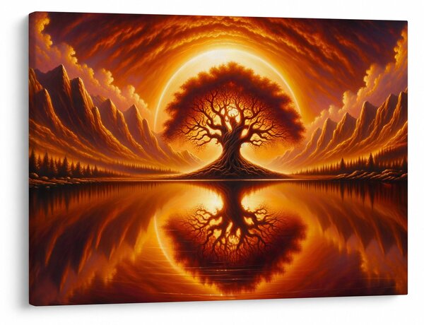 Slika – Drvo u krvavom suncu (70x50 cm)