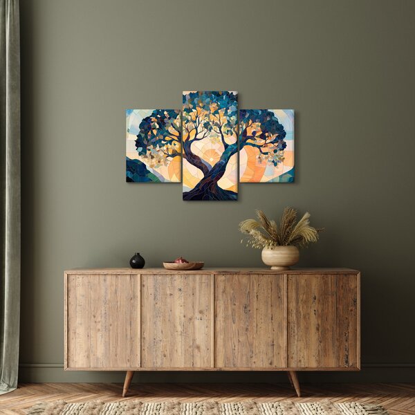 Slika – Mozaik – sunce i drvo II. (90x60 cm)
