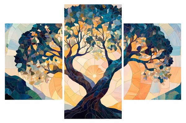 Slika – Mozaik – sunce i drvo II. (90x60 cm)