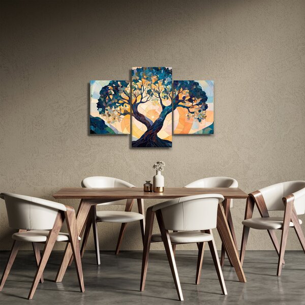 Slika – Mozaik – sunce i drvo II. (90x60 cm)