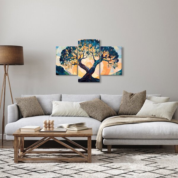 Slika – Mozaik – sunce i drvo II. (90x60 cm)