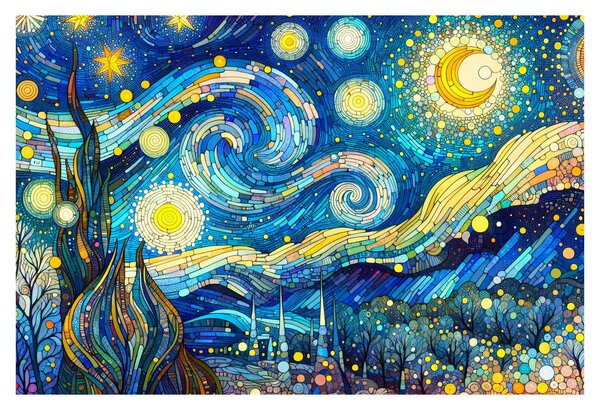 Slika – Mozaik zvjezdane noći (90x60 cm)