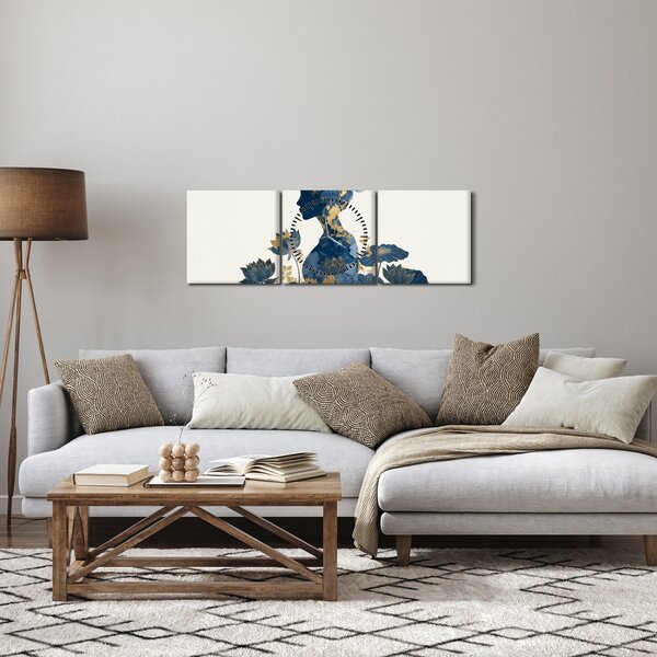 Slika - Mramorni profil žene (sa satom) (90x30 cm)