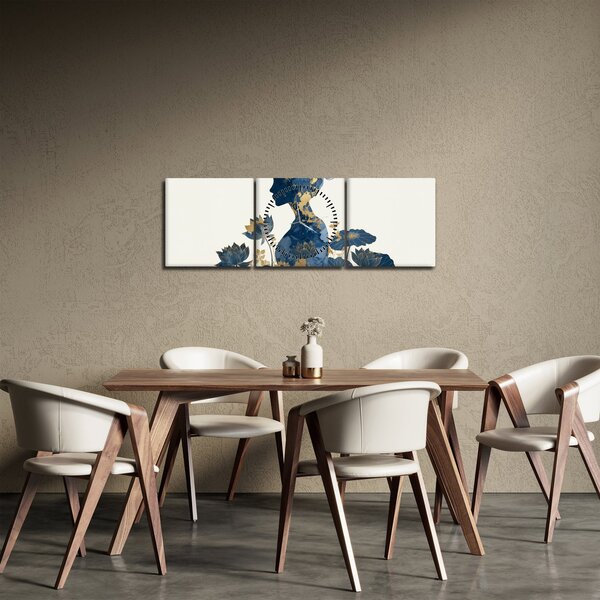 Slika - Mramorni profil žene (sa satom) (90x30 cm)