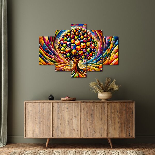 Slika – Šareno drvo s jabukama (150x105 cm)