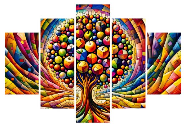 Slika – Šareno drvo s jabukama (150x105 cm)