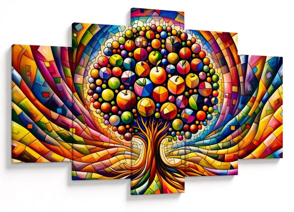 Slika – Šareno drvo s jabukama (150x105 cm)