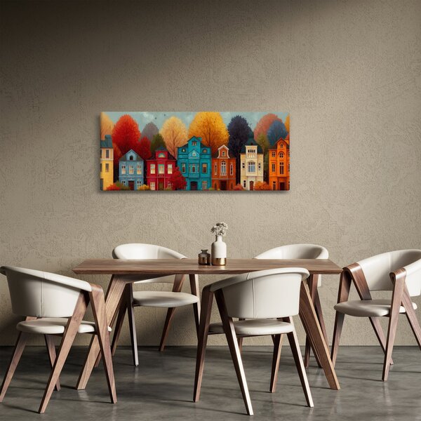 Slika - Oslikani jesenski grad (120x50 cm)