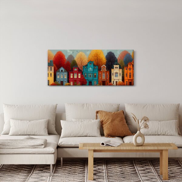 Slika - Oslikani jesenski grad (120x50 cm)