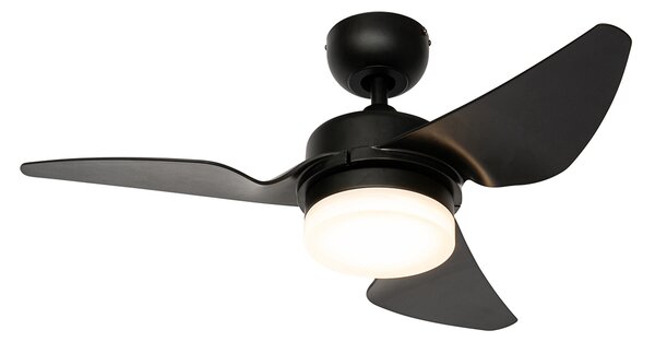 Stropni ventilator crni 86,7 cm uklj. LED s mogućnošću prigušivanja s daljinskim upravljačem - Yuki