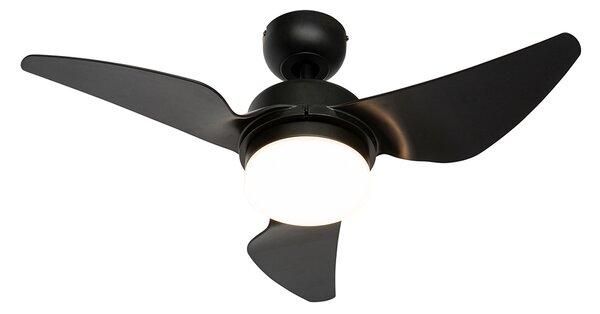 Stropni ventilator crni 86,7 cm uklj. LED s mogućnošću prigušivanja s daljinskim upravljačem - Yuki