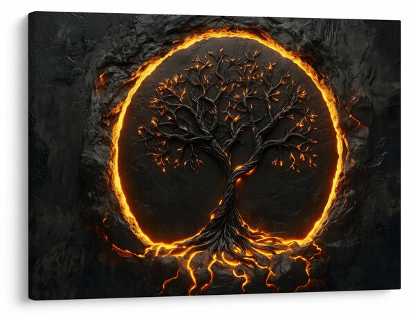 Slika – Drvo života u lavi II. (70x50 cm)