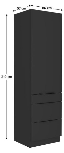 Zondo.hr Visoki kuhinjski ormarić Sobera 60 DKS 210 3S1F (crna) . 1097016