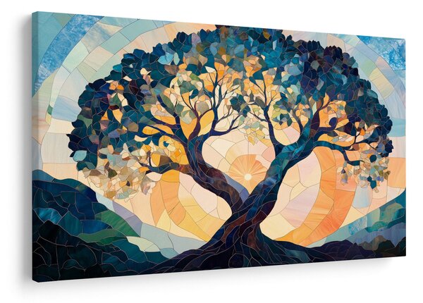 Slika – Mozaik – sunce i drvo II. (90x60 cm)