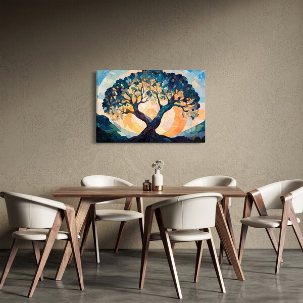 Slika – Mozaik – sunce i drvo II. (90x60 cm)