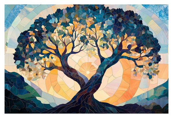 Slika – Mozaik – sunce i drvo II. (90x60 cm)