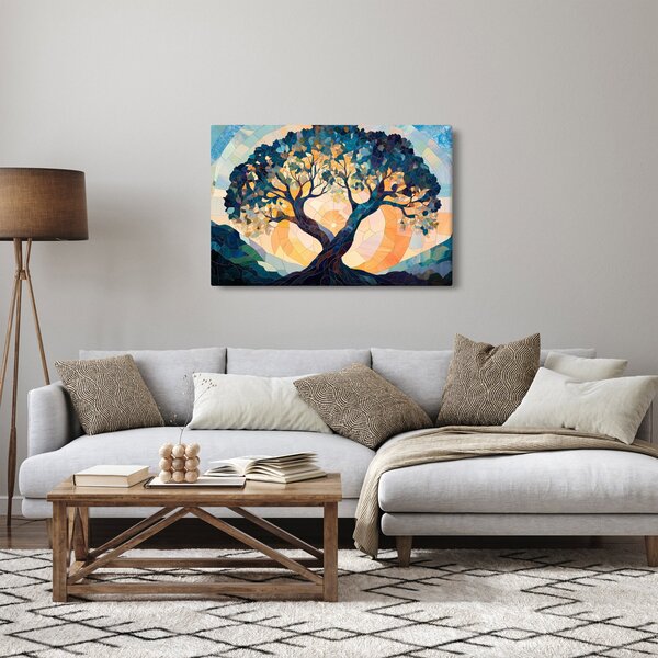Slika – Mozaik – sunce i drvo II. (90x60 cm)