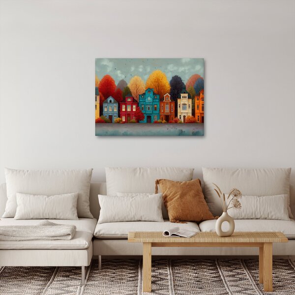 Slika - Oslikani jesenski grad (70x50 cm)