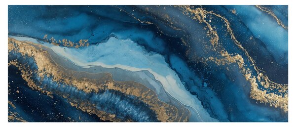 Slika - Plava mramorna apstrakcija (120x50 cm)