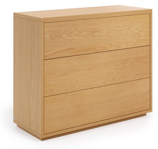 Niska komoda u dekoru hrasta u prirodnoj boji 90x75 cm Abilen - Kave Home