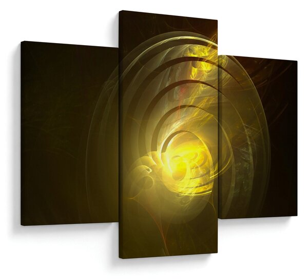 Slika žute apstraktne spirale (90x60 cm)