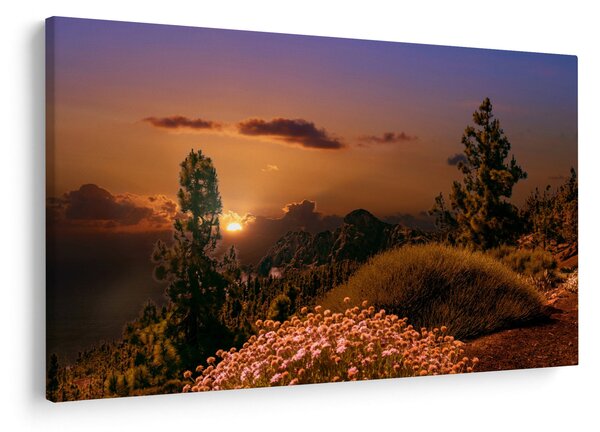 Slika prirode sa zalaskom sunca (90x60 cm)