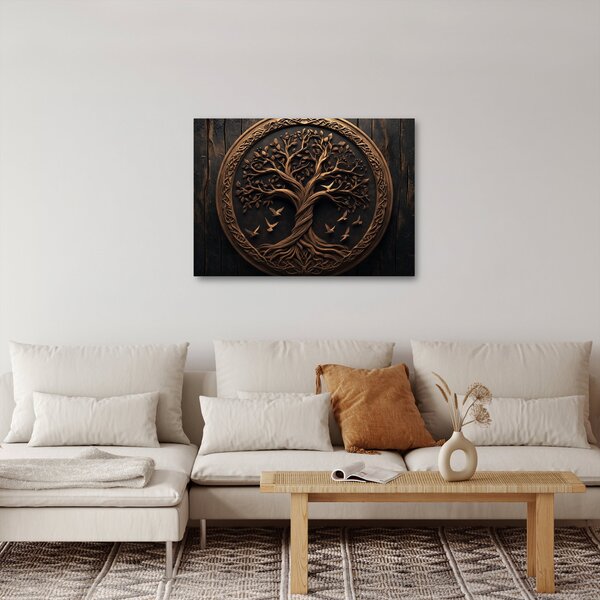 Slika – Drveno drvo života (70x50 cm)