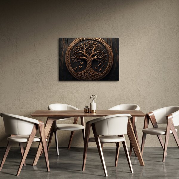Slika – Drveno drvo života (70x50 cm)