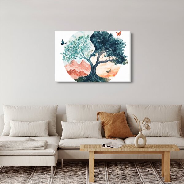 Slika – Akvarelno drvo puno života (90x60 cm)