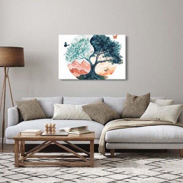 Slika – Akvarelno drvo puno života (90x60 cm)