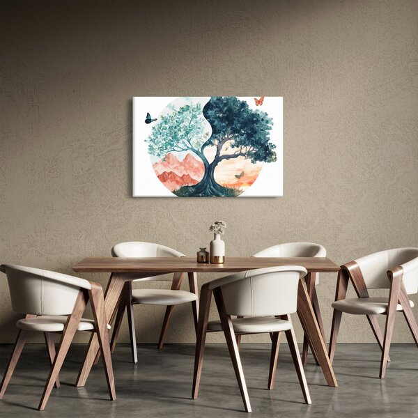 Slika – Akvarelno drvo puno života (90x60 cm)