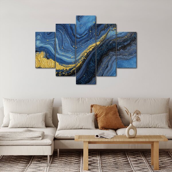 Slika - Plavo-zlatna apstrakcija (150x105 cm)