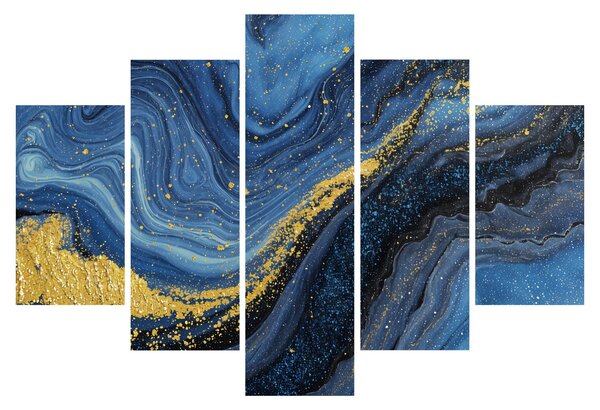 Slika - Plavo-zlatna apstrakcija (150x105 cm)