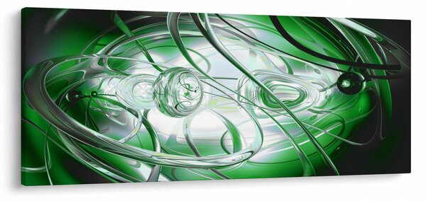 Slika zelene apstrakcije (120x50 cm)