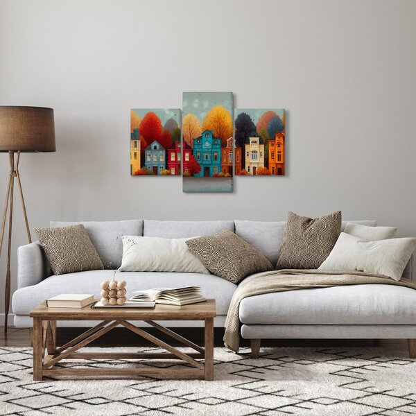Slika - Oslikani jesenski grad (90x60 cm)