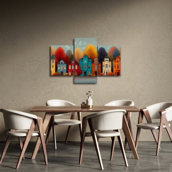 Slika - Oslikani jesenski grad (90x60 cm)