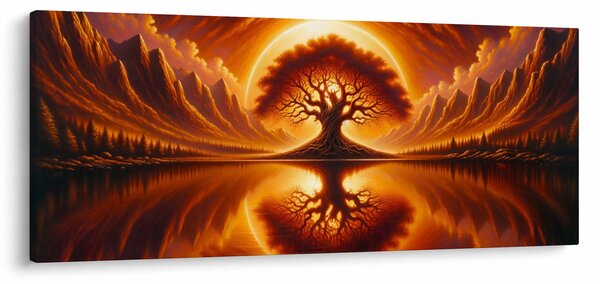 Slika – Drvo u krvavom suncu (120x50 cm)