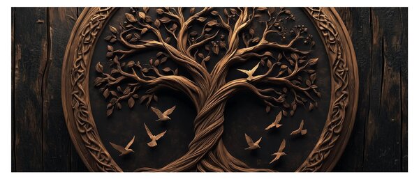 Slika – Drveno drvo života (120x50 cm)