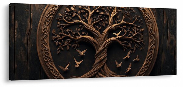 Slika – Drveno drvo života (120x50 cm)