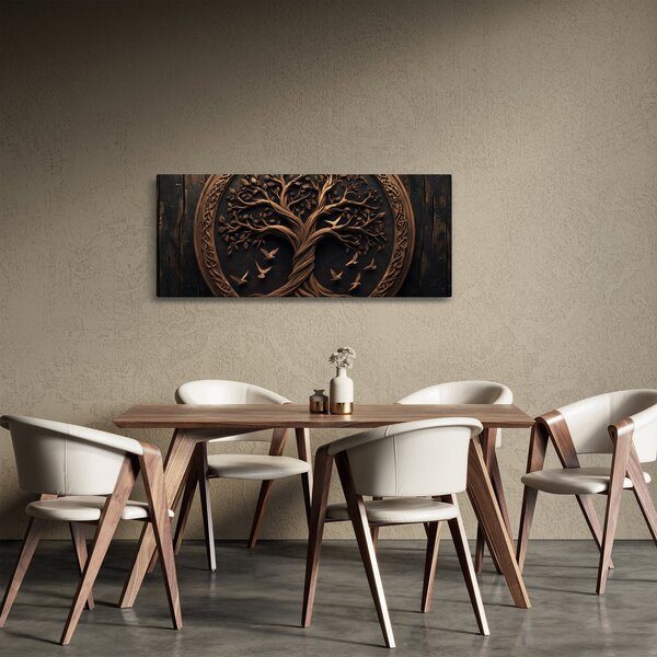 Slika – Drveno drvo života (120x50 cm)