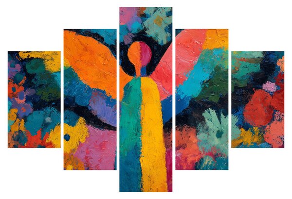Slika - Apstraktni anđeo s cvijećem (150x105 cm)