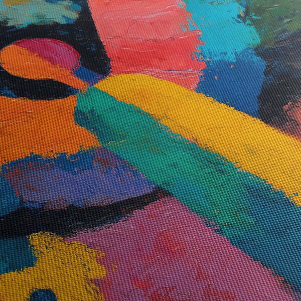 Slika - Apstraktni anđeo s cvijećem (90x60 cm)