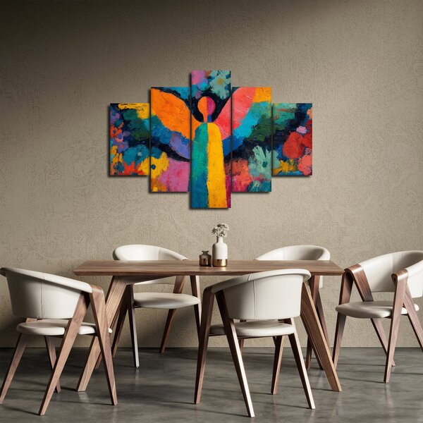 Slika - Apstraktni anđeo s cvijećem (150x105 cm)