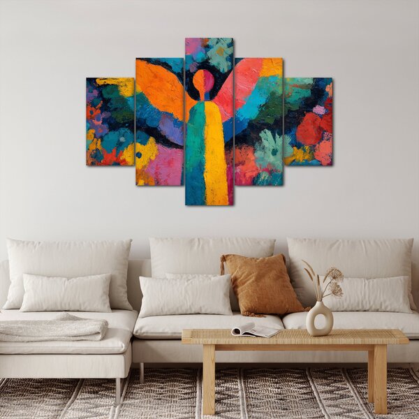 Slika - Apstraktni anđeo s cvijećem (150x105 cm)