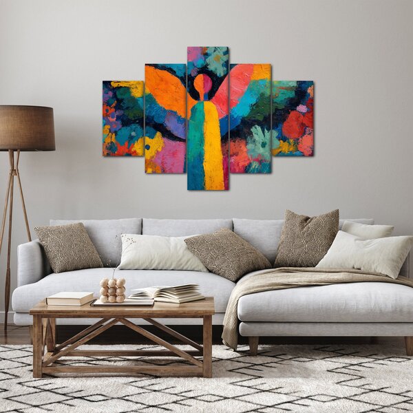 Slika - Apstraktni anđeo s cvijećem (150x105 cm)