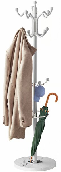 Stalak za kapute TENZY s mramornim postoljem, 37x173 cm, bijeli Casaria