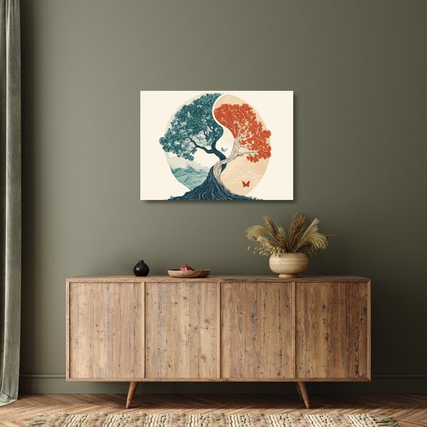 Staklena slika – Drvo puno energije (70x50 cm)