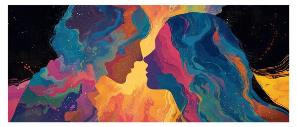 Slika - Kozmička ljubav (120x50 cm)