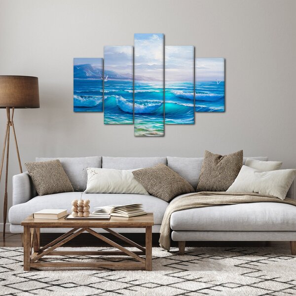 Slika - Ulje na platnu mora s galebovima (150x105 cm)